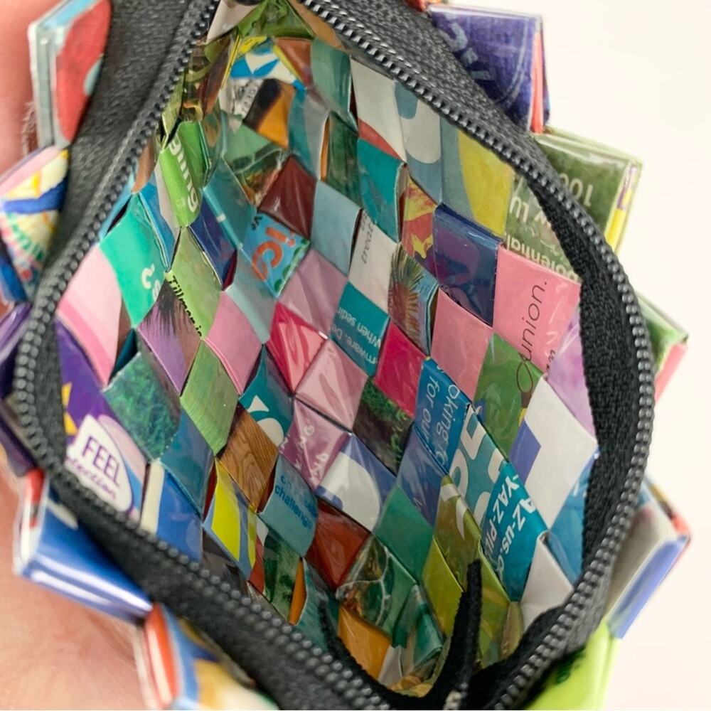 Backstreet Boys Magazine Wrapper Folded Woven Origami Patchwork Wallet Coin Bag - Picture 5 of 5